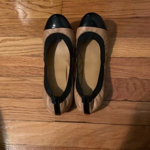 Jcrew tan/black ballet flats (never worn) size 8